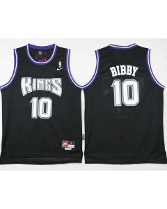 Kings #10 Mike Bibby Black Throwback Stitched NBA Jersey