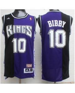 Kings #10 Mike Bibby Purple/Black Throwback Stitched NBA Jersey