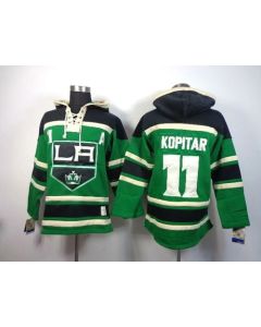 Kings #11 Anze Kopitar Green St. Patrick's Day McNary Lace Hoodie Stitched NHL Jersey