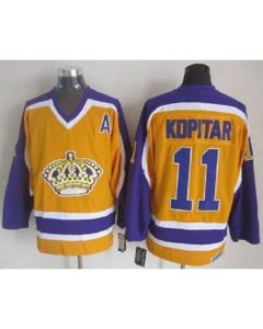 Kings #11 Anze Kopitar Yellow CCM Throwback Stitched NHL Jersey