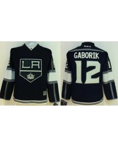 Kings #12 Marian Gaborik Black Home Stitched Youth NHL Jersey