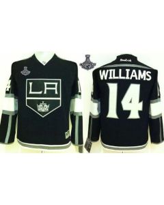 Kings #14 Justin Williams Black Home 2014 Stanley Cup Champions Stitched Youth NHL Jersey