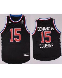 Kings #15 DeMarcus Cousins Black 2015 All Star Stitched NBA Jersey