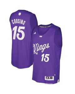 Kings #15 DeMarcus Cousins Purple 2016-2017 Christmas Day Stitched NBA Jersey