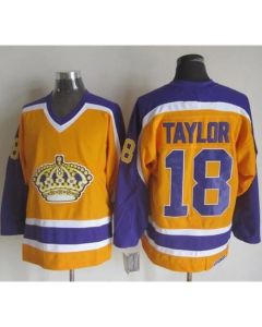 Kings #18 Dave Taylor Yellow/Purple CCM Throwback Stitched NHL Jersey