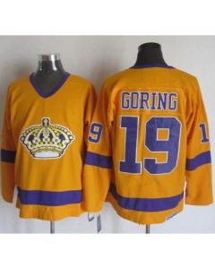 Kings #19 Butch Goring Yellow/Purple CCM Throwback Stitched NHL Jersey