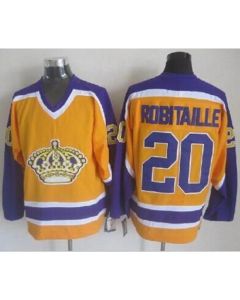 Kings #20 Luc Robitaille Yellow CCM Throwback Stitched NHL Jersey