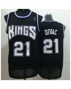 Kings #21 Vlade Divac Black Throwback Stitched NBA Jersey