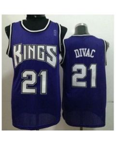 Kings #21 Vlade Divac Purple Throwback Stitched NBA Jersey