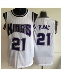 Kings #21 Vlade Divac White Throwback Stitched NBA Jersey