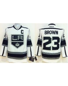 Kings #23 Dustin Brown White Road Stitched Youth NHL Jersey