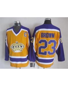 Kings #23 Dustin Brown Yellow CCM Stitched NHL Jersey