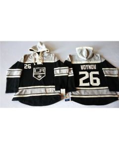 Kings #26 Slava Voynov Black Sawyer Hooded Sweatshirt Stitched NHL Jersey