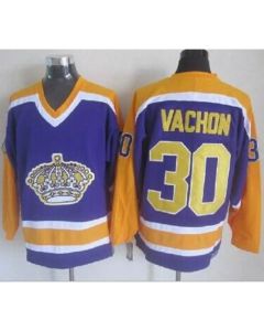 Kings #30 Rogie Vachon Purple CCM Throwback Stitched NHL Jersey