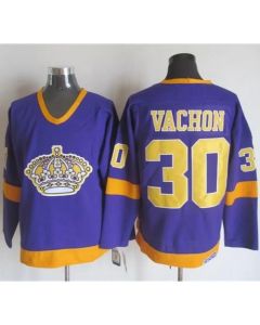 Kings #30 Rogie Vachon Purple/Yellow CCM Throwback Stitched NHL Jersey