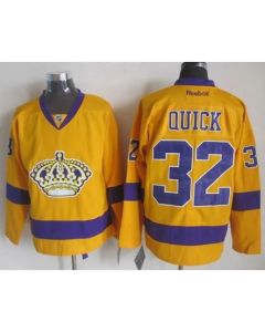 Kings #32 Jonathan Quick Gold Alternate Stitched NHL Jersey