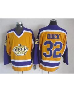 Kings #32 Jonathan Quick Yellow CCM Stitched NHL Jersey
