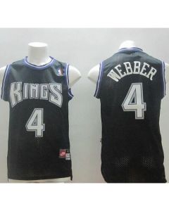 Kings #4 Chris Webber Black Throwback Stitched NBA Jersey