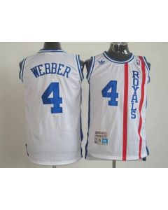 Kings #4 Chris Webber White Throwback Stitched NBA Jersey