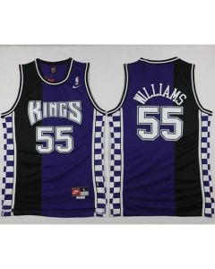 Kings #55 Jason Williams Purple/Black Throwback Stitched NBA Jersey