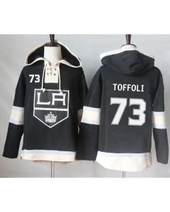 Kings #73 Tyler Toffoli Black Sawyer Hooded Sweatshirt Stitched NHL Jersey
