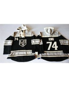 Kings #74 Dwight King Black Sawyer Hooded Sweatshirt Stitched NHL Jersey