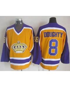 Kings #8 Drew Doughty Yellow CCM Throwback Stitched NHL Jersey