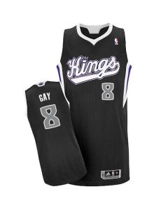 Kings #8 Rudy Gay Black Revolution 30 Stitched NBA Jersey