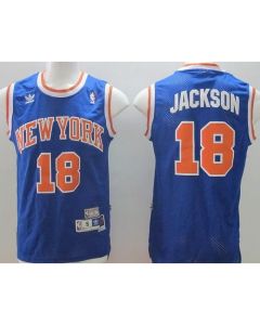 Knicks #18 Phil Jackson Blue Throwback Stitched NBA Jersey