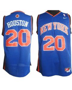 Knicks #20 Allan Houston Blue Throwback Stitched NBA Jersey