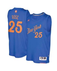 Knicks #25 Derrick Rose Blue 2016-2017 Christmas Day Stitched NBA Jersey