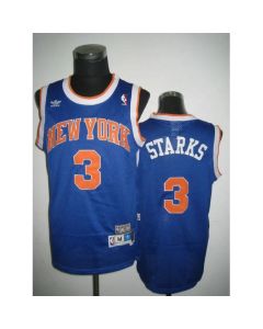 Knicks #3 John Starks Blue Throwback Stitched NBA Jersey