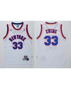 Knicks #33 Patrick Ewing White Throwback Stitched NBA Jersey