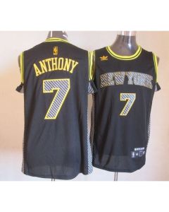 Knicks #7 Carmelo Anthony Black Electricity Fashion Stitched NBA Jersey