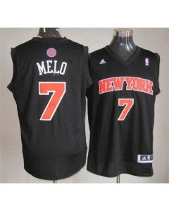 Knicks #7 Carmelo Anthony Black Melo Fashion Stitched NBA Jersey
