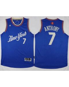 Knicks #7 Carmelo Anthony Blue 2015-2016 Christmas Day Stitched NBA Jersey