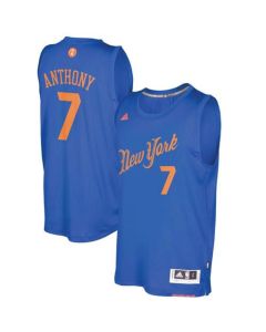 Knicks #7 Carmelo Anthony Blue 2016-2017 Christmas Day Stitched NBA Jersey