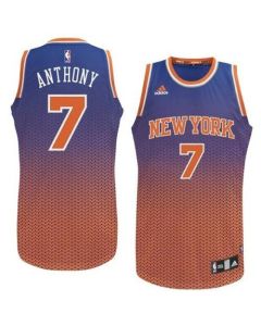 Knicks #7 Carmelo Anthony Blue Resonate Fashion Swingman Stitched NBA Jersey