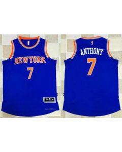Knicks #7 Carmelo Anthony Blue Revolution 30 Stitched NBA Jersey