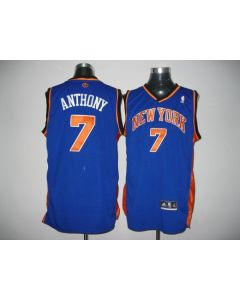 Knicks #7 Carmelo Anthony Blue Stitched NBA Jersey