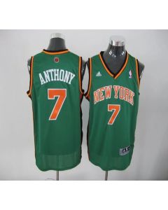Knicks #7 Carmelo Anthony Green Stitched NBA Jersey