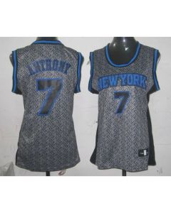 Knicks #7 Carmelo Anthony Grey Women's Static Fashion Stitched NBA Jersey
