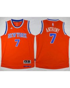 Knicks #7 Carmelo Anthony Orange Stitched Youth NBA Jersey