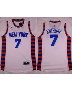 Knicks #7 Carmelo Anthony White Hardwood Classics Performance Stitched NBA Jersey