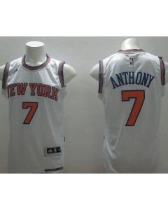 Knicks #7 Carmelo Anthony White Stitched NBA Jersey
