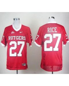 Knights #27 Ray Rice Red With Big East Patch Stitched NCAA Jersey