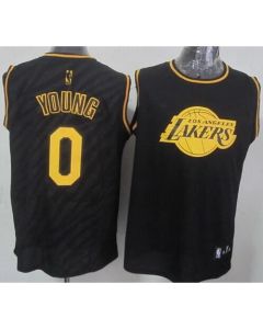 Lakers #0 Nick Young Black Precious Metals Fashion Stitched NBA Jersey