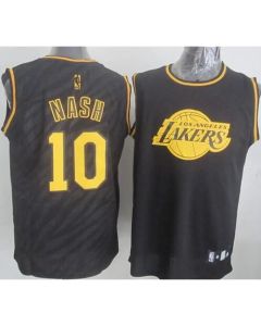 Lakers #10 Steve Nash Black Precious Metals Fashion Stitched NBA Jersey