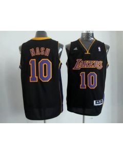 Lakers #10 Steve Nash Black(Purple NO.) Stitched NBA Jersey