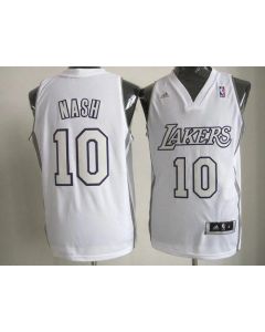 Lakers #10 Steve Nash White Big Color Fashion Stitched NBA Jersey